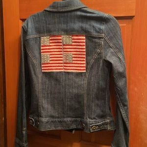 NWT denim patriotic jacket by INC International Concepts size Medium